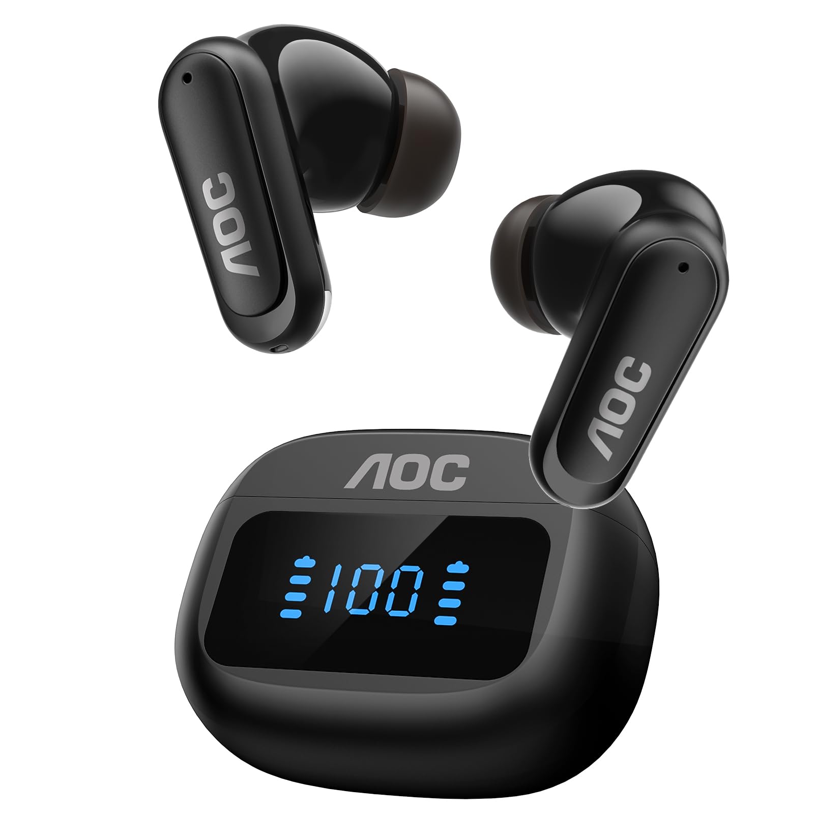 AOC ワイヤレスイヤホン Bluetooth ノイキャン マットブラック Amazon.co.jp: AOC ワイヤレスイヤホン ノイズキャンセリング