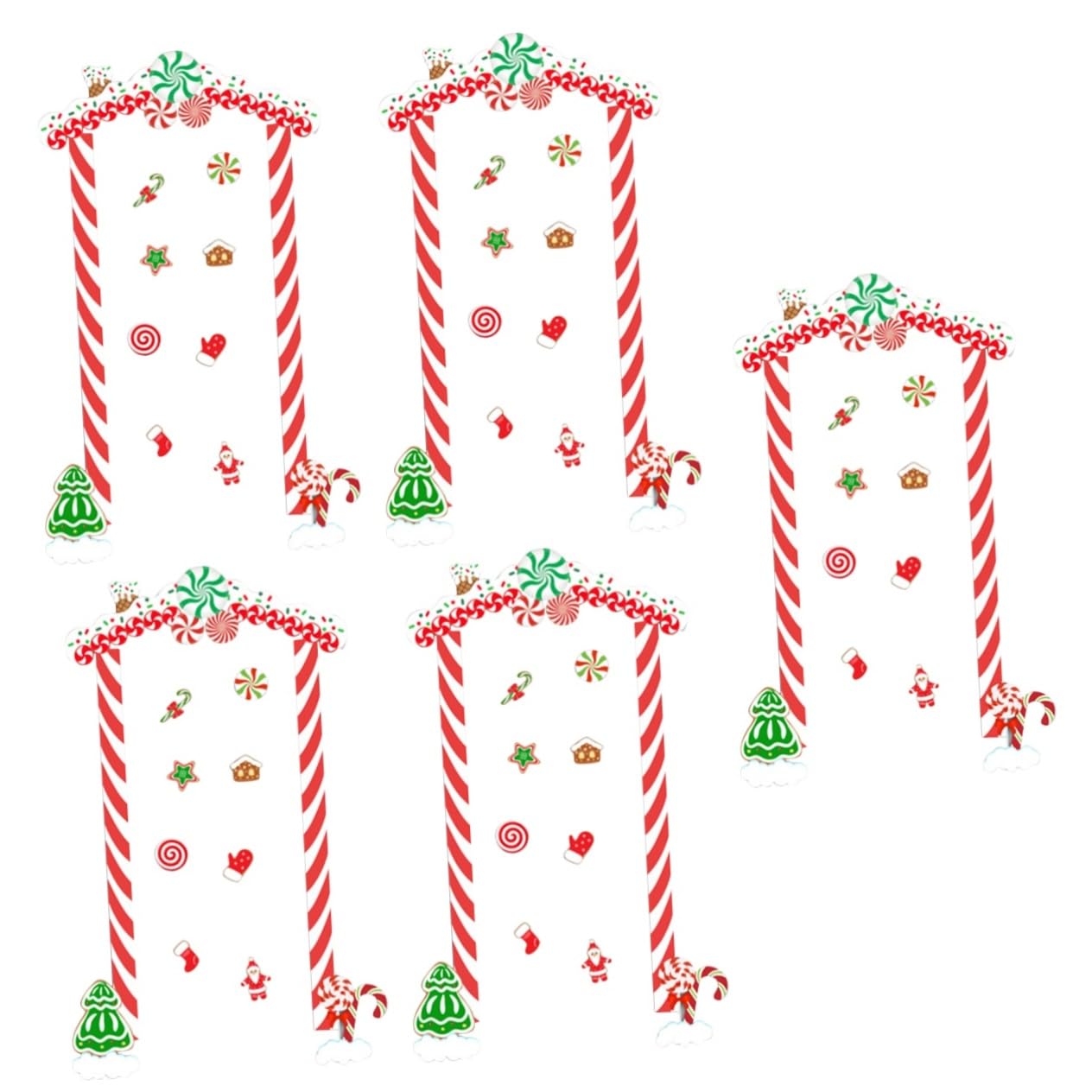 PRETYZOOM 5 Set Di Natale Adesivi Telaio Della Porta Di Natale Porta Di Della Finestra Decorazioni Per La Casa Di Ornamenti Natività Divertente Decorazione Della