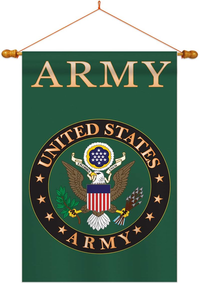 Two Group - Army Americana - Everyday Military Applique Decorative Vertical House Flag 28" x 40"
