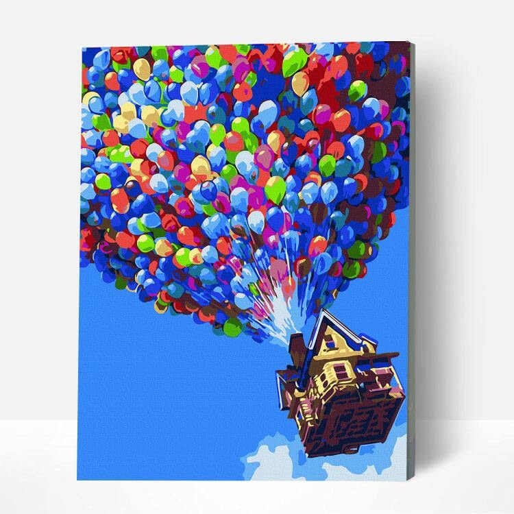 KOMKING Paint by Numbers for Kids & Adults, DIY Acrylic Painting Kits with Framed Canvas 12x16inch, Colorful Balloon