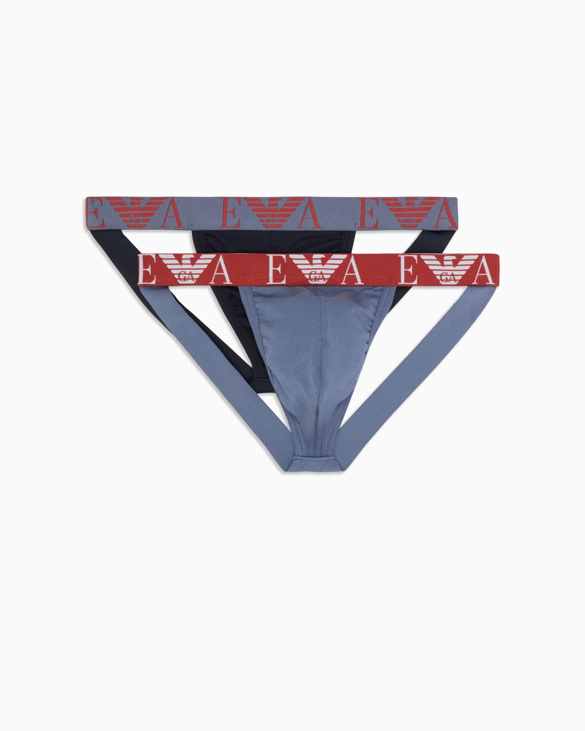 Emporio Armani Man Bold Monogram 2-Pack Thong Blue S