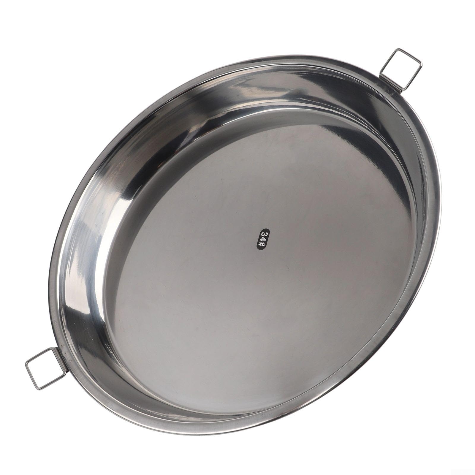 Bandeja de parrilla de acero inoxidable, sartén para pizza con asa para un fácil transporte, horno, barbacoa, hornear, asar, placa rectangular antiadherente perforada (34 cm)