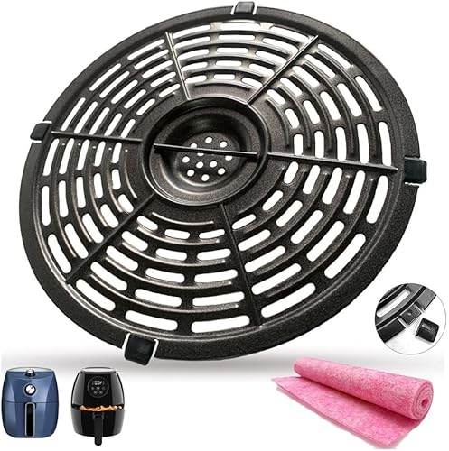 5QT Round Air Fryer Grill Crisper Plate Tray for PowerXL Gowise USA Air Fryers, 8.74IN Upgraded Double-layer Coating Air Fryer Grill Plate Pan Griller Rack Grate Insert for 5 Quart Air Fryers