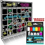 18" x 14" Monthly Magnetic Calendar for Refrigerator with Marker Set, Magnetic Fridge Calendar and Black Board for Classroom, Dorm, Home, Kitchen, Organizer Agenda Memo