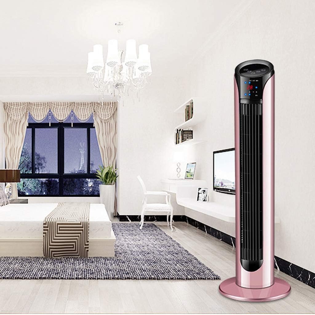 Tower Fan Leafless Remote Control Timing Floor Vibration Tower Fan Remote Control Design Suitable for Bedroom Living Room Study Rose Gold