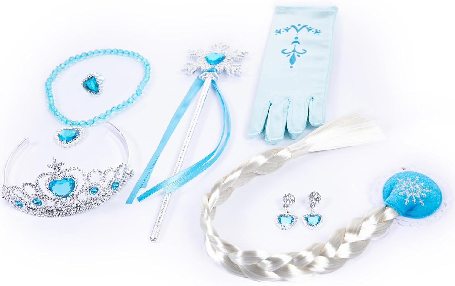 Funna Elsa Costume for Girls Princess Dress Up Halloween Cosplay Party with Accessories - Image 3