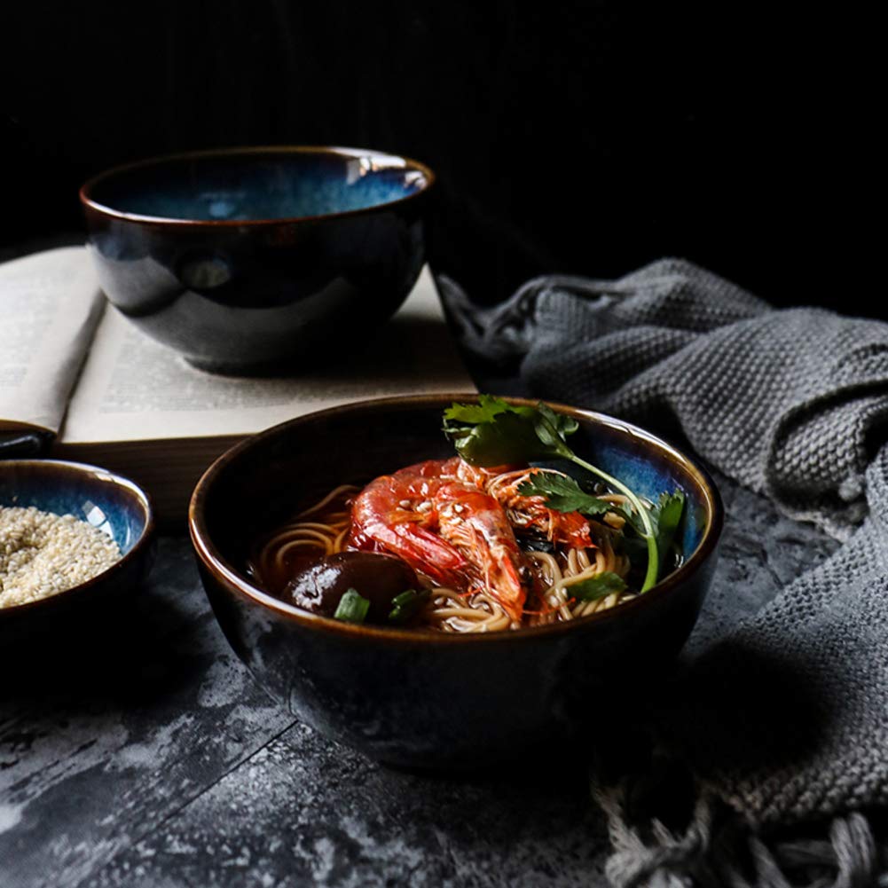 Ceramiczna miska na zupę, salaterka, japońska miska ramen, miska na owoce, miski do serwowania, miski na płatki i makaron, na przekąski i imprezy