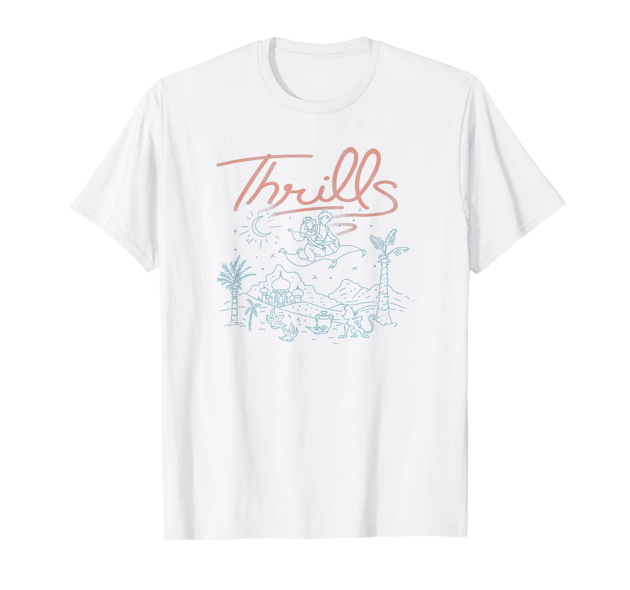 T-shirt Aladdin et Jasmine Magic Carpet imprimé graphique résistant
