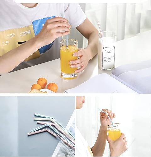 Miniatura 3 de 100 pajitas de batido de ácido poliláctico 100% compostables, biodegradables, coloridas, desechables, pajitas ecológicas a base de plantas (PLA-100