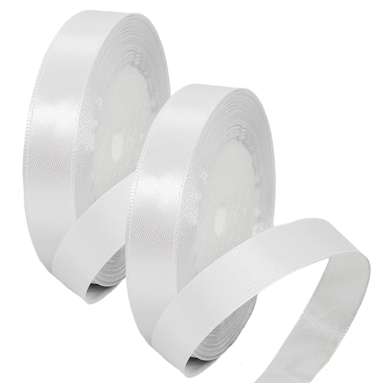 50mm Wide White Ribbon Thick Wedding Car Ribbon 22m, 2 inch Thick White Satin Ribbon for Gift Wrapping Wedding Car Christmas Birthday Cake Hair Bow Florist Bouquet Crafts Decorations — view 91