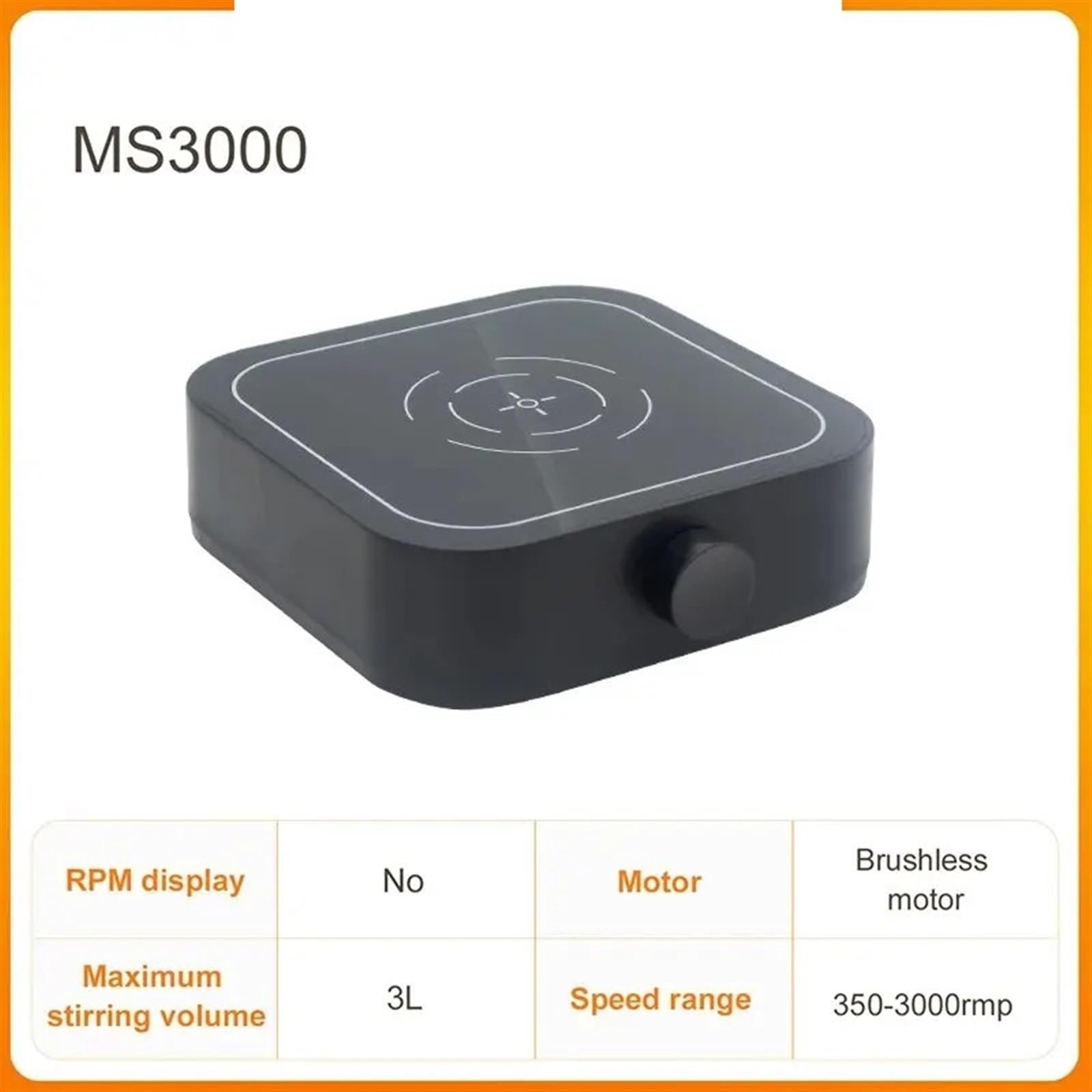 Agitador magnético, Agitador magnético mini de 2000 rpm/3000 rpm con barra agitadora, motor CC sin escobillas, mezclador, suministros laboratorio(Nero,MS3000)