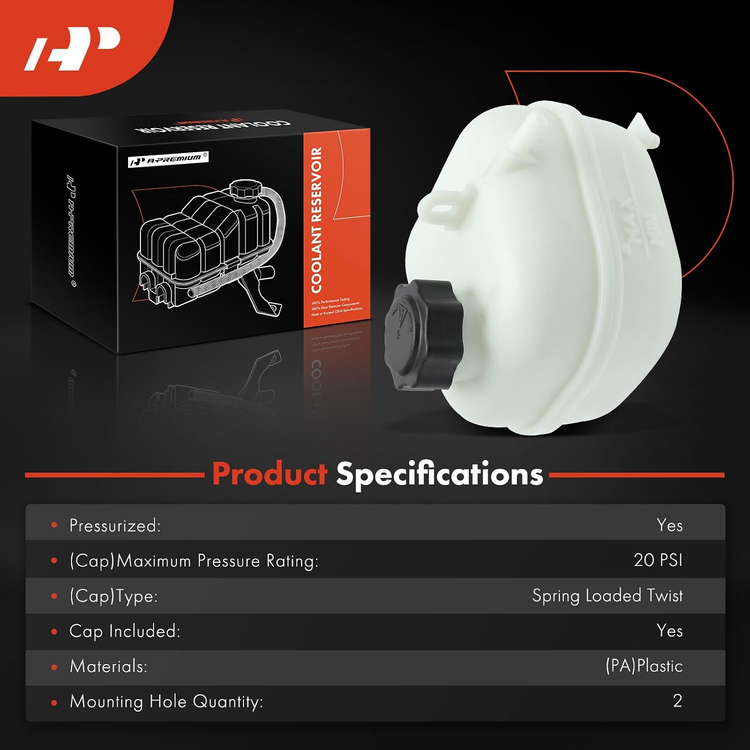 A-Premium Engine Coolant Overflow Recovery Reservoir Tank Compatible with Mini Cooper 2002-2008 L4 1.6L, Replace # 17137529273, 17107515499