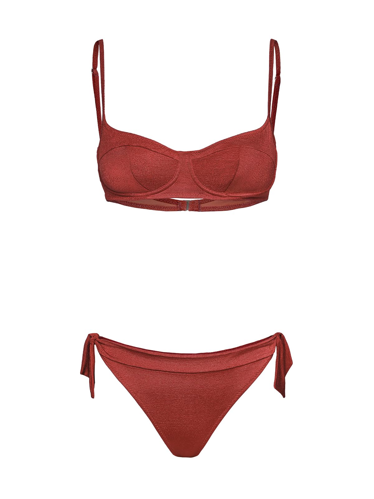 F**K Bikini Donna Reggiseno con Ferretto e Slip Regolabile Ruggine SW1804-RU