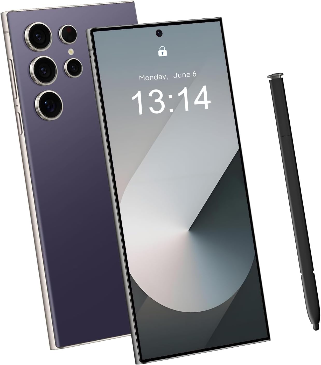 Echoamo I25 Ultra Unlocked Cell Phone,Built in Pen 6.99" HD Screen 8GB+256GB Smartphone,Android 14 7000mAh Battery Fast Charging Mobile Phone, 5G/Dual SIM Phone/GPS/Face ID - Purple