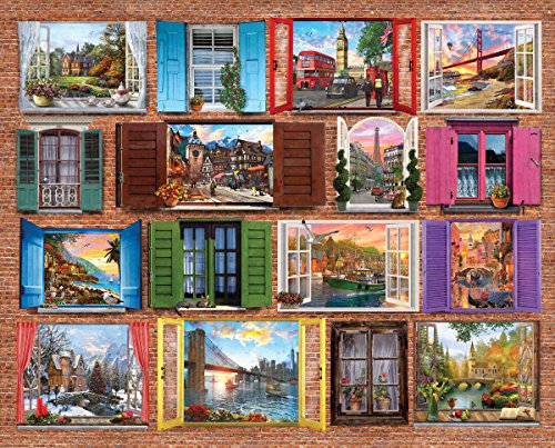 Springbok Puzzles - Windows to the World - 1000 Piece Jigsaw Puzzle - Large 30 Inches by 24 Inches Puzzle - Made in USA - Unique Cut Interlocking Pieces