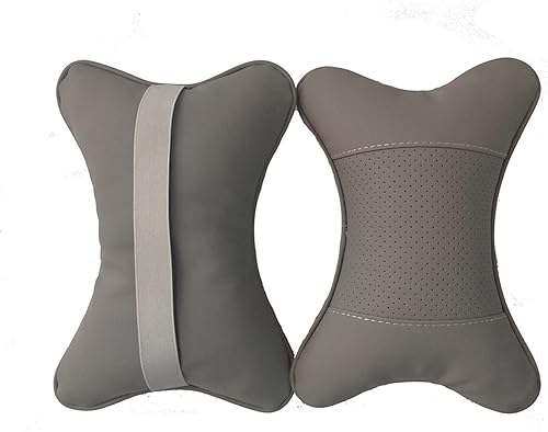 Miniatura 4 de Almohadas cervicales para el cuello del automóvil, 2 unidades, almohadas cervicales de piel sintética para viajes, almohadas rellenas de fibra