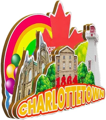 Miniatura 2 de Charlottetown - Imán de madera para nevera, Isla del Príncipe Eduardo, Canadá, Monumentos 3D, recuerdos coleccionables, decoración hecha a mano -2247