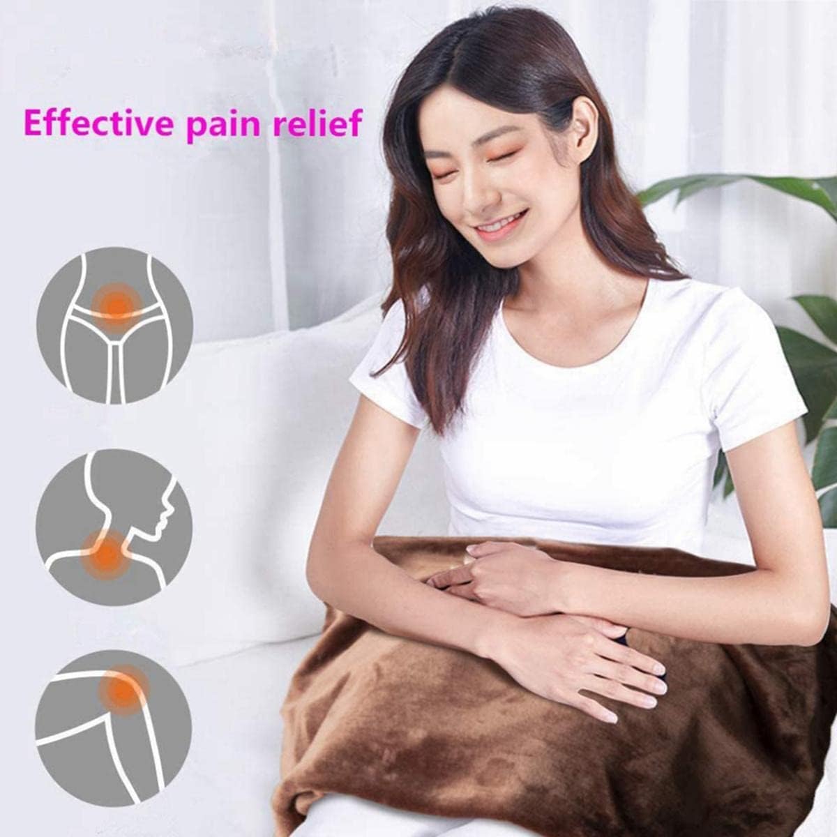 review Heated Throw - Electric Blanket electric heating blanket,Electric Heated,5V USB Warming Soft Heating 100 * 65cm Electric Shawl Wrap 3 Heating Levels Levels Washable Wrap for Car Office Home,Black (Bla