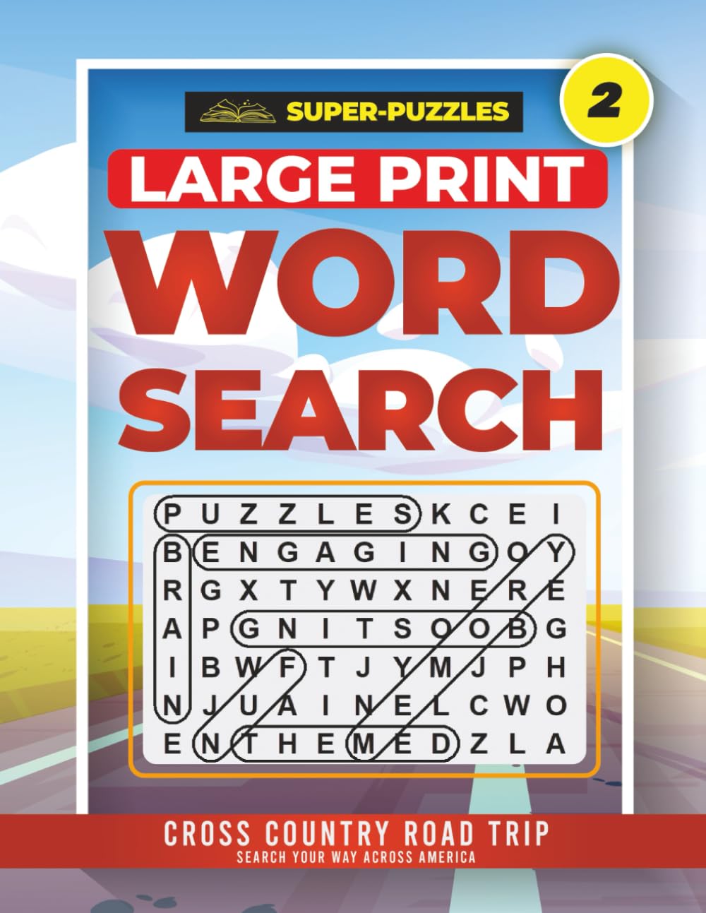 SUPER-PUZZLES Large Print Word Search Book 2 – Cross Country Road Trip