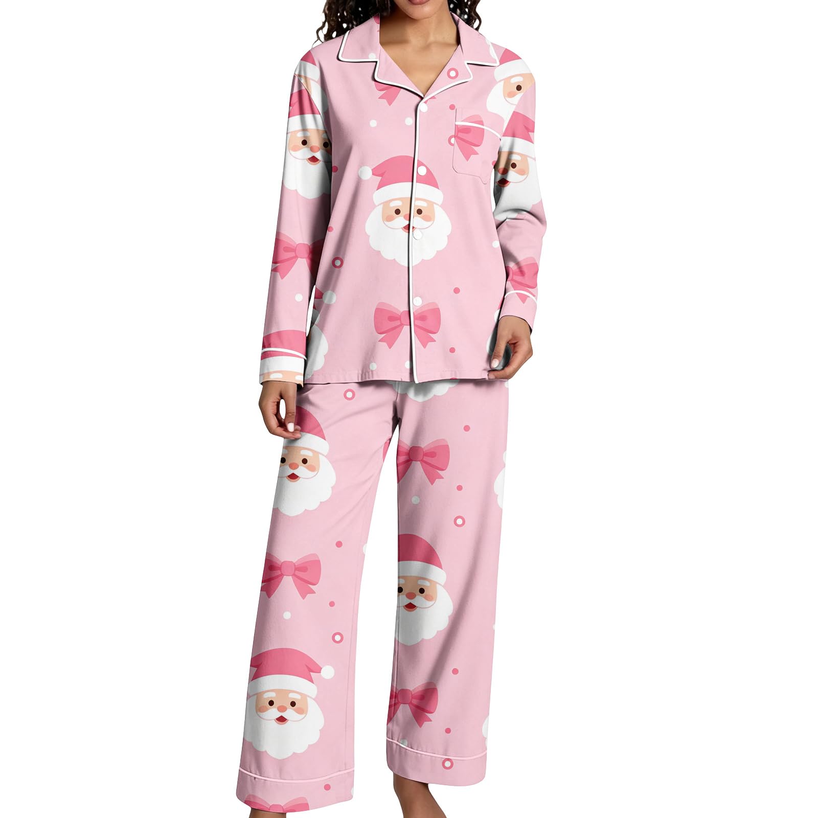 Christmas Pajama Sets for Women 2 Piece Cute Print Matching Lounge Sets