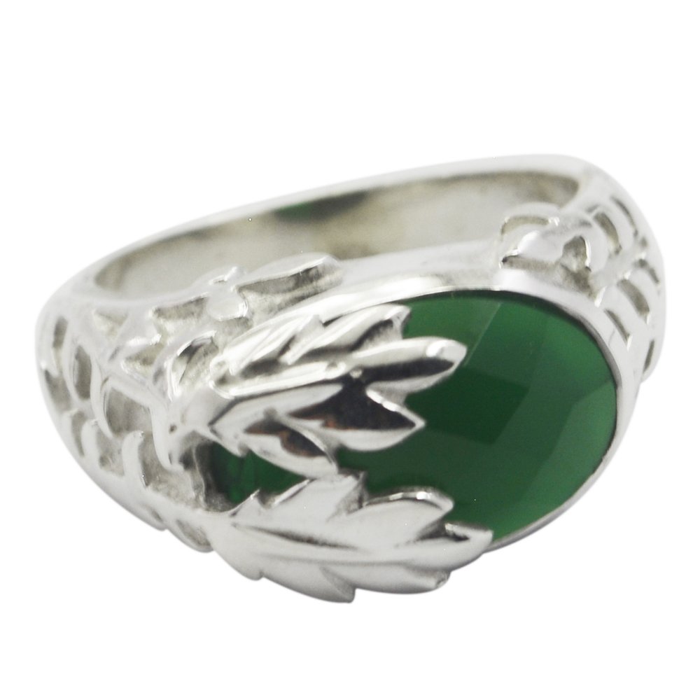 Bague de promesse Onyx Vert pour sceller un engagement sincère - 7