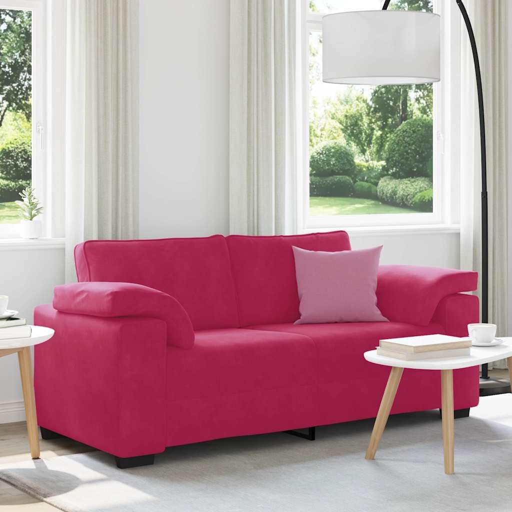 vidaXL Sofa dwuosobowa, wino czerwone, 180x77x82 cm, aksamit