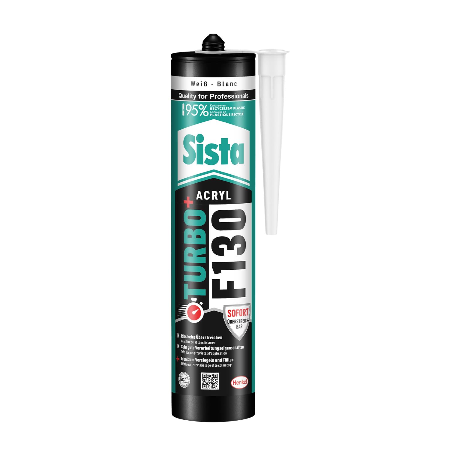 Sista PRO F130 Turbo Acryl Fugenfüller, Weiß, 1x300ml Kartusche (12)
