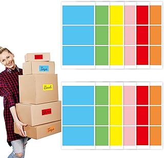 72 Pcs grande etiquettes autocollantes,100 x 60 mm rectangulaire moving stickers Étiquettes de déménagement pour Étiquettes à code couleur de boîtes autocollants déménagement (10*6cm)(Rectangulaire)