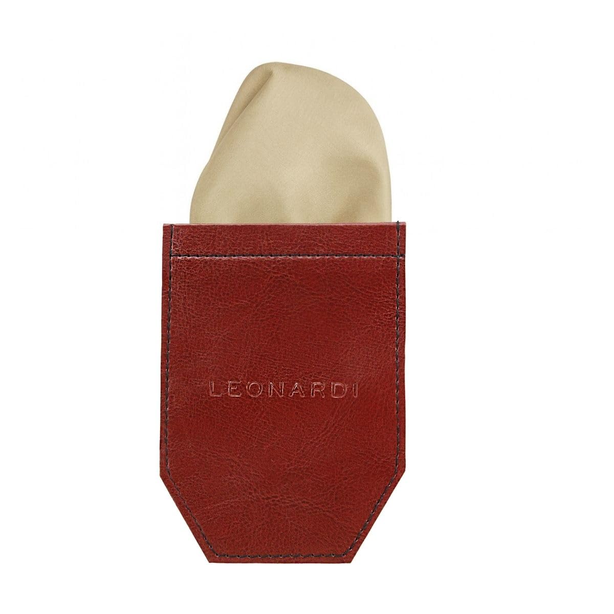 leonardi Men's Solid Pocket Square with Pocket Square Holder Combo, Microfiber, 30cm x 30cm, Pack of 2-picture-39