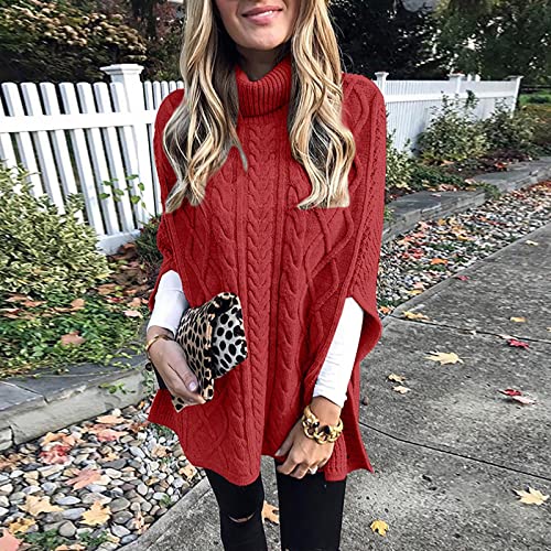 Women Lightweight Oversized Sweaters Tops, Christmas Ugly Sweater For Women Heart Sweater For Women Women's Autumn And Winter Pullover Striped Patchwork V-Neck Plus Size Knitted (Watermelon Red,Large) #TOP3