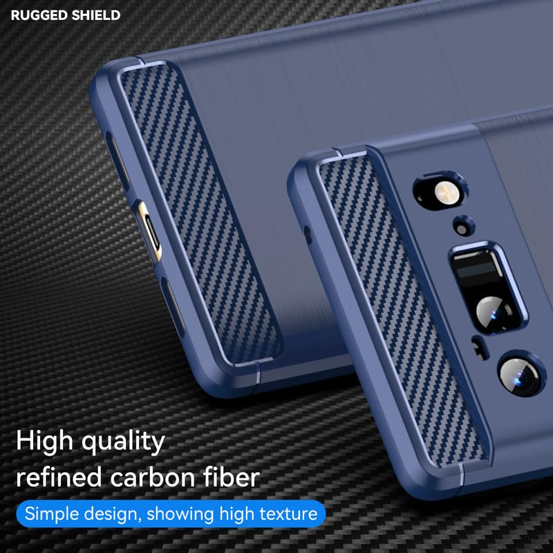 Image of Hybrid Carbon Fiber Back Case for Google Pixel 6 Pro (Blue)