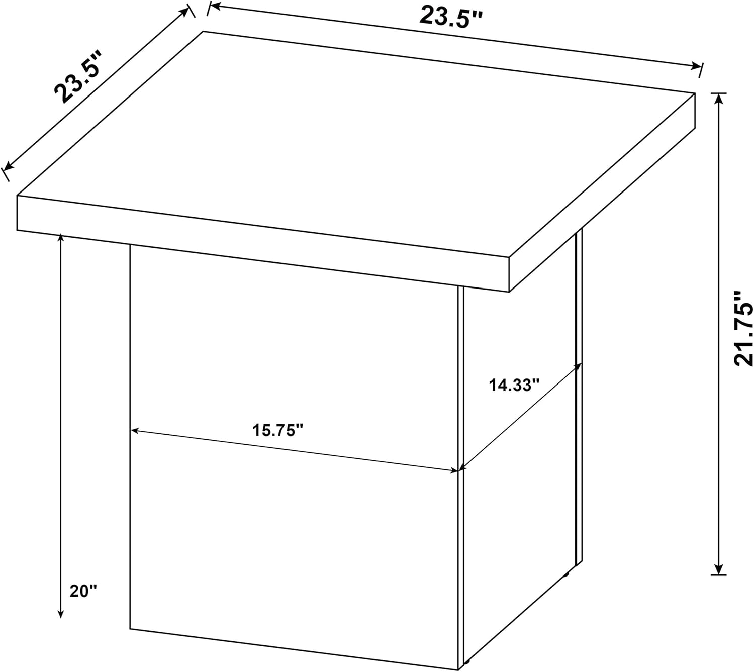 Devar Square Mango Wood End Table with Natural Finish