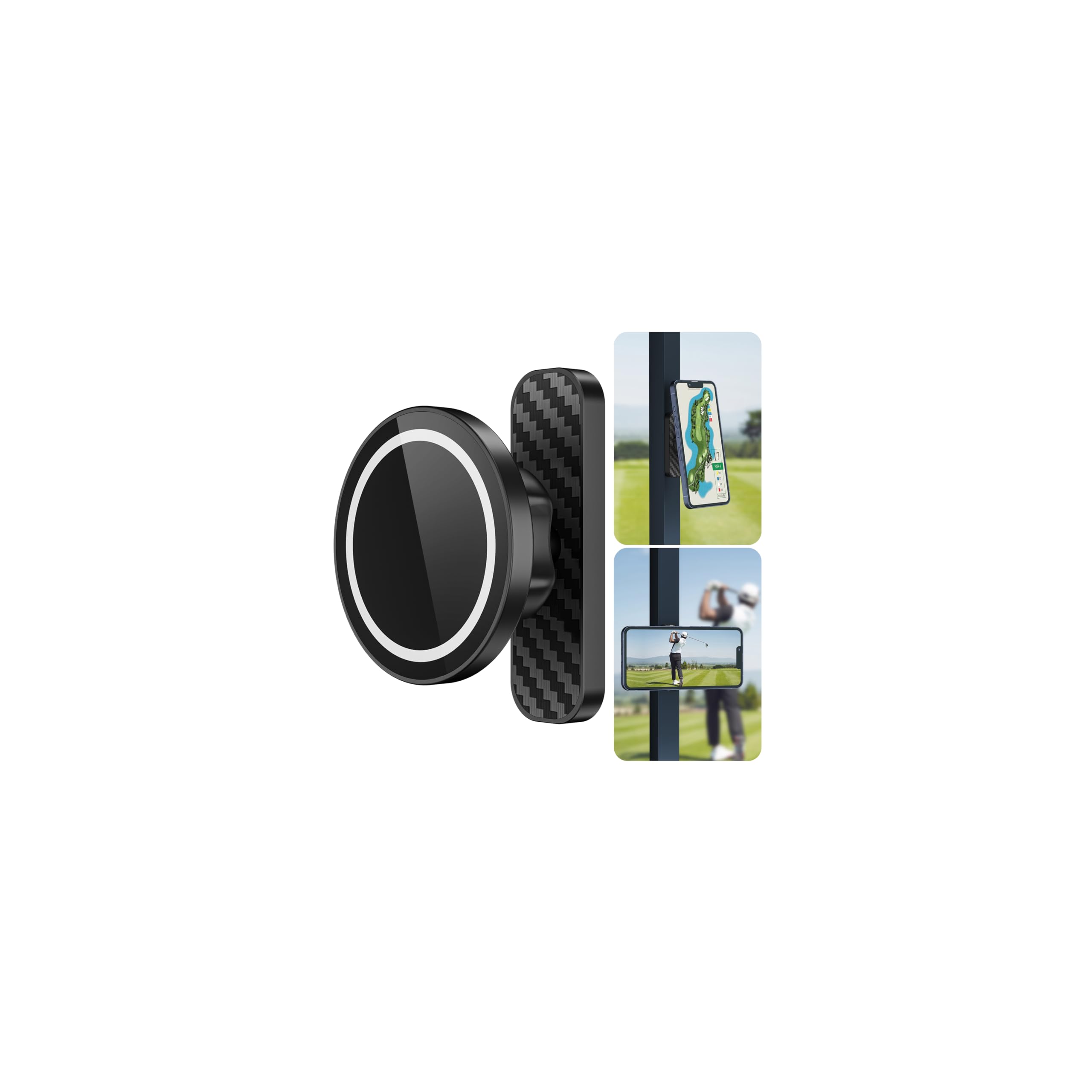Magnetic Golf Cart Phone Holder Compatible with MagSafe iPhone and Android Fits EZGO Club Car Yamaha Icon Golf