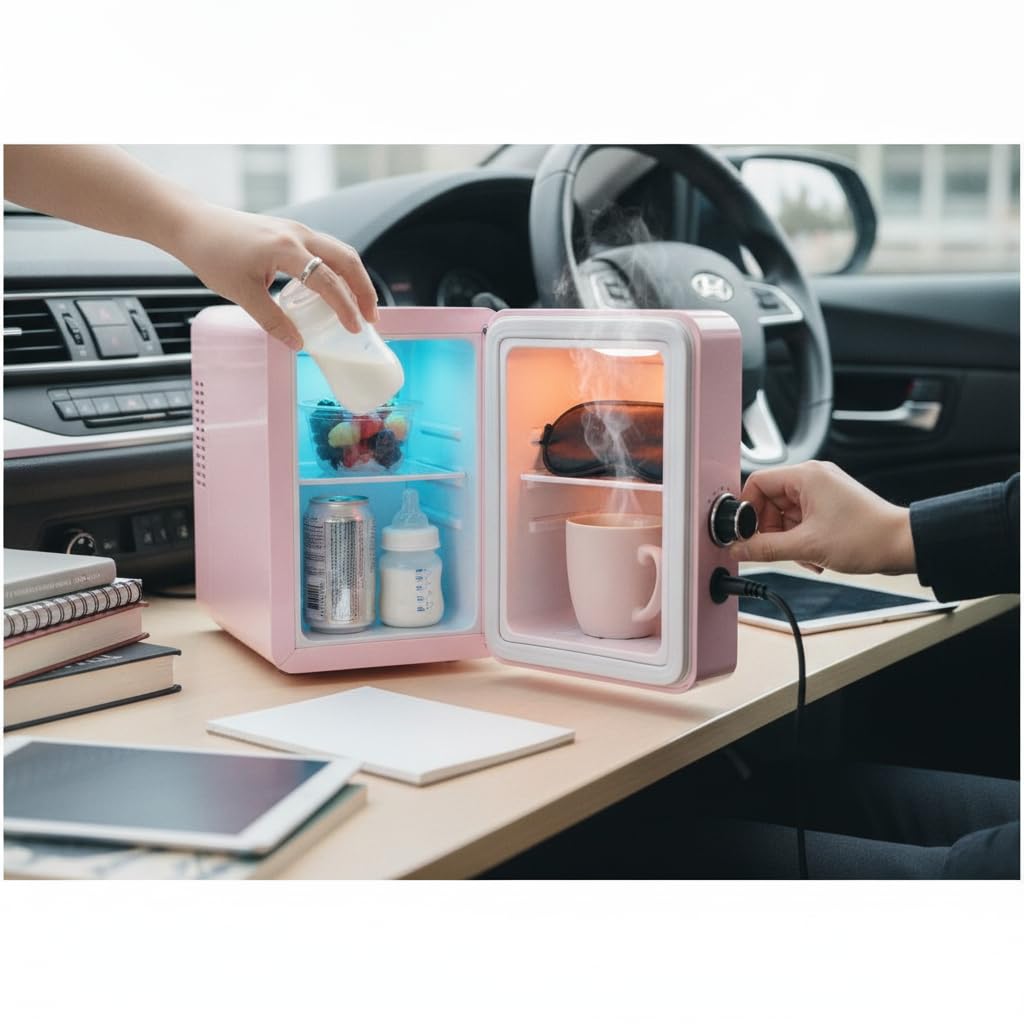 Mini Nevera Portátil Termoeléctrica, /100-240V, y Calentador para Coche y Hogar, para Uso