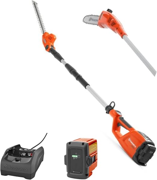 Taille-haies sur perche télescopique 36 V, lame 25 cm, portée 4 m, 6,1 kg