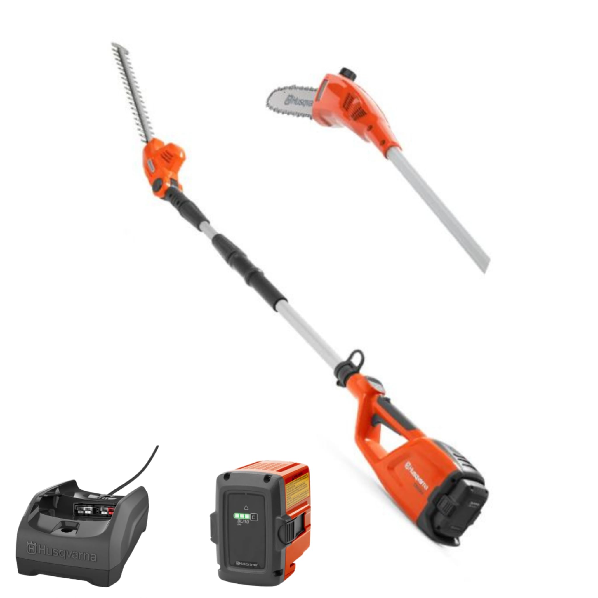 Husqvarna 120iTK4 Akku Hochentaster mit Teleskopstange + Heckenscherenaufsatz Set 36V 10" Führungsschiene, leiser Garten Multifunktions Hochastschneider bis 4 m Reichweite