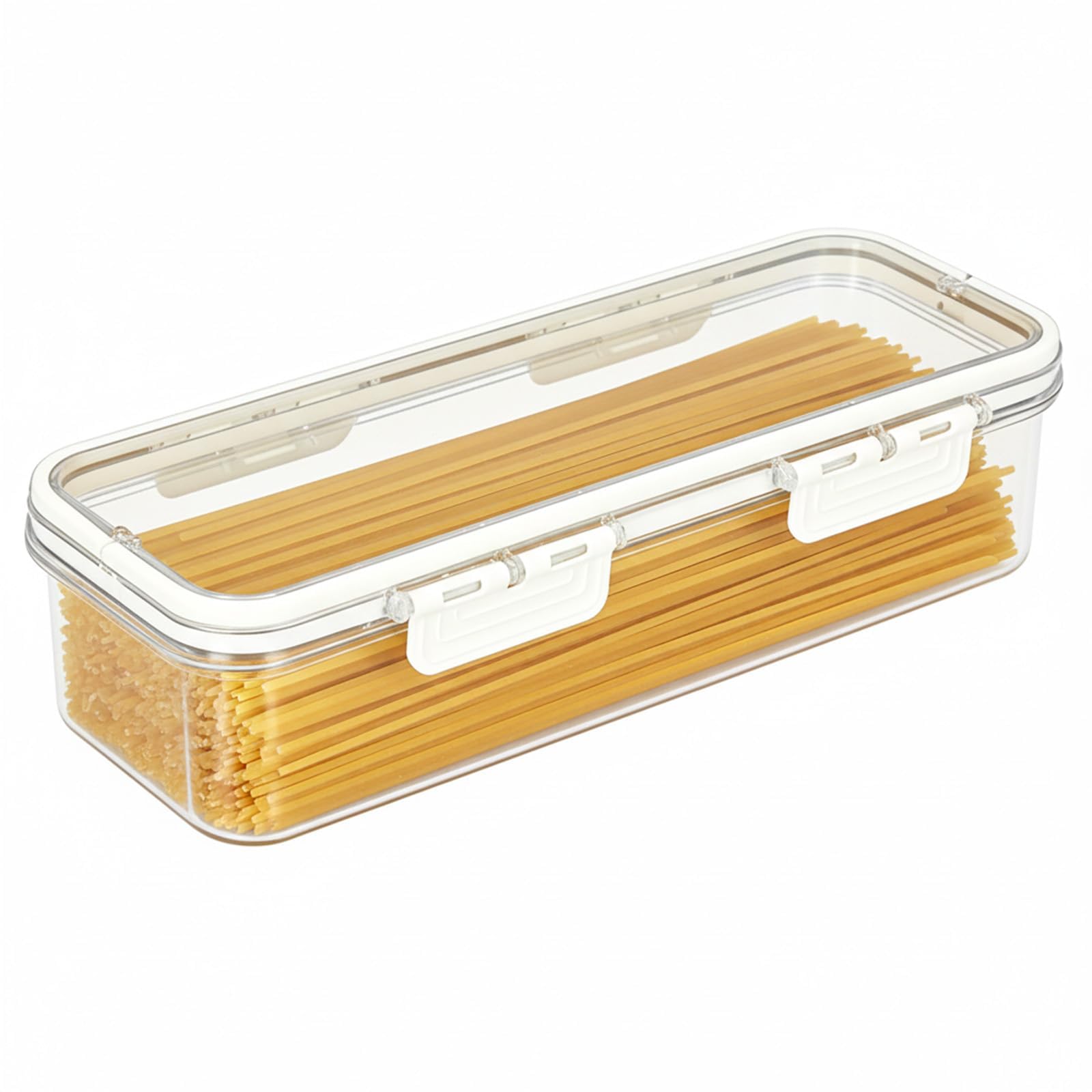 Punorric Clear Pasta Storage Containers Spaghetti Storage Jar with Airtight Lid, Long Kitchen Storage Containers, Plastic Pasta Spaghetti Noodle Storage Container Noodle Holder for Pantry & Cabinet