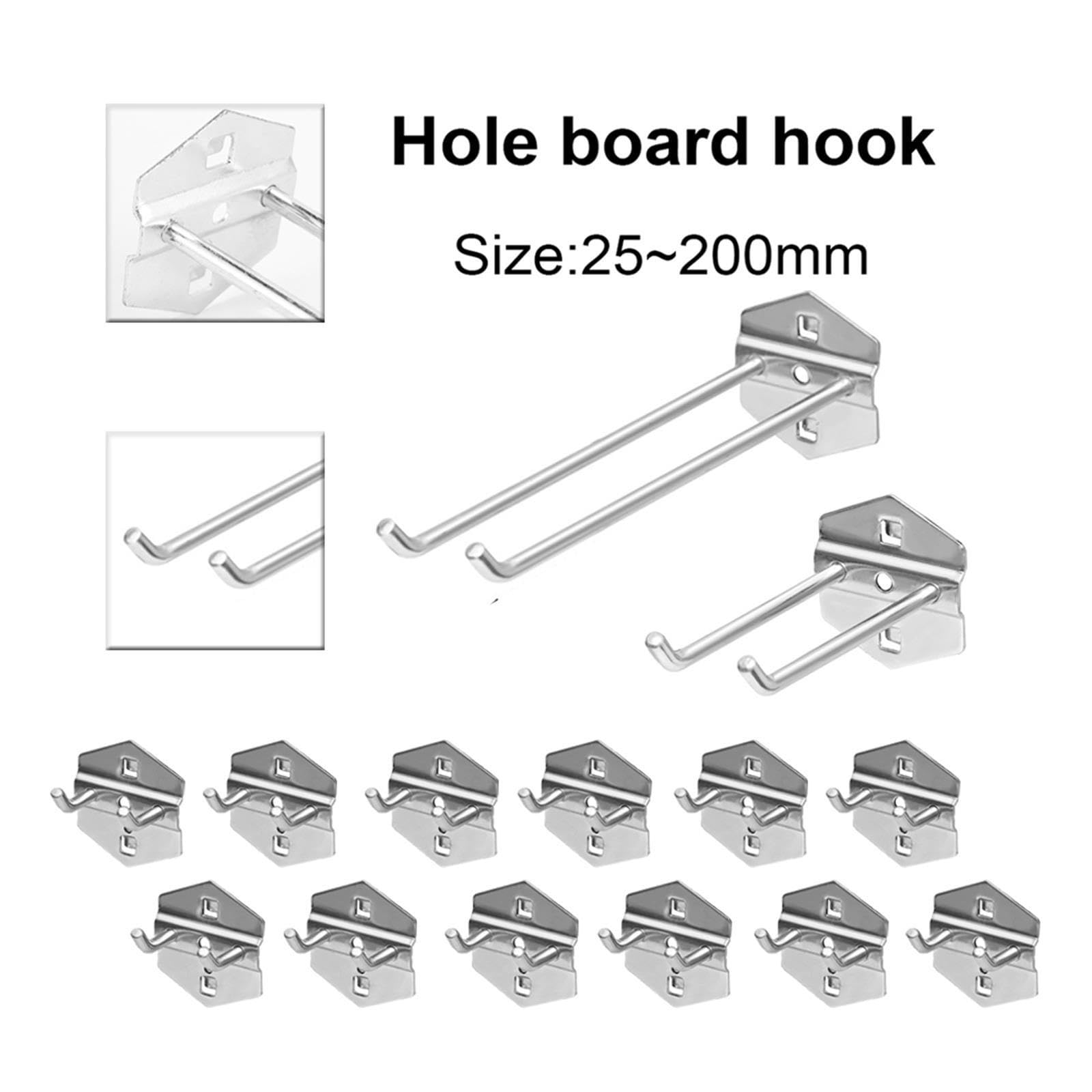 25/50/75/100/150/200mm Garage Pegboard Gancio Foro Bordo Acciaio Obliquo Gancio Scaffale Martello/Pinze Montaggio A Parete Rack di Stoccaggio(75mm,10pcs)
