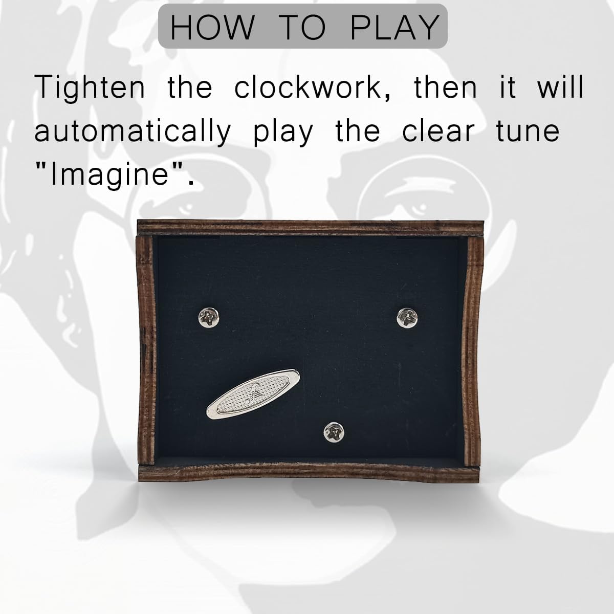 Sooharic Imagine Music Box- 18 Note Mechanism Antique Carved Wooden Music Box Crafts Desk Decoration (Imagine) - Image 4