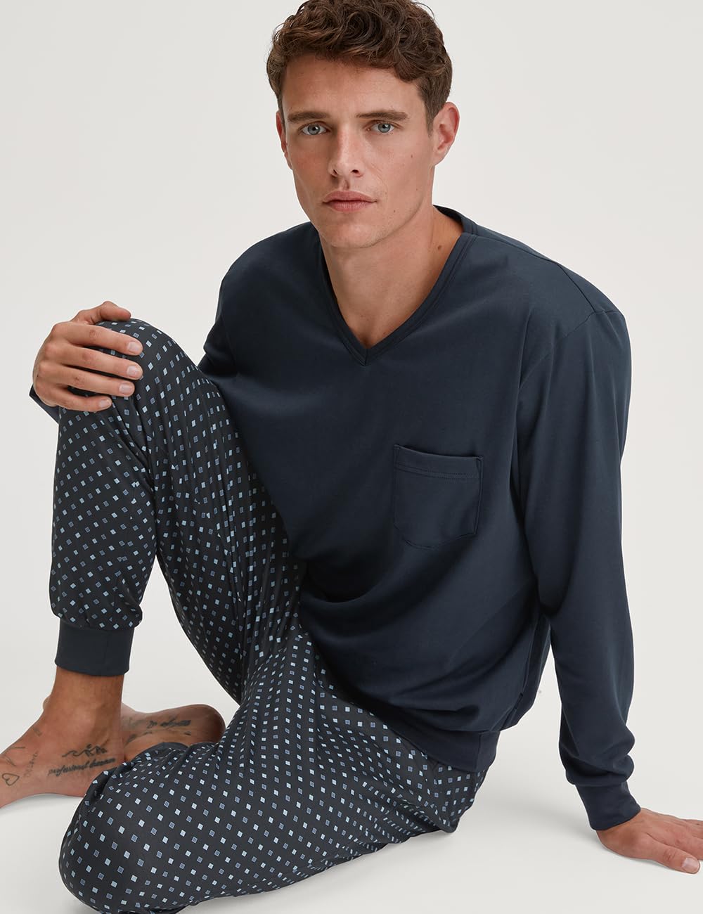 CALIDA Relax Streamline Bündchen-Pyjama Herren