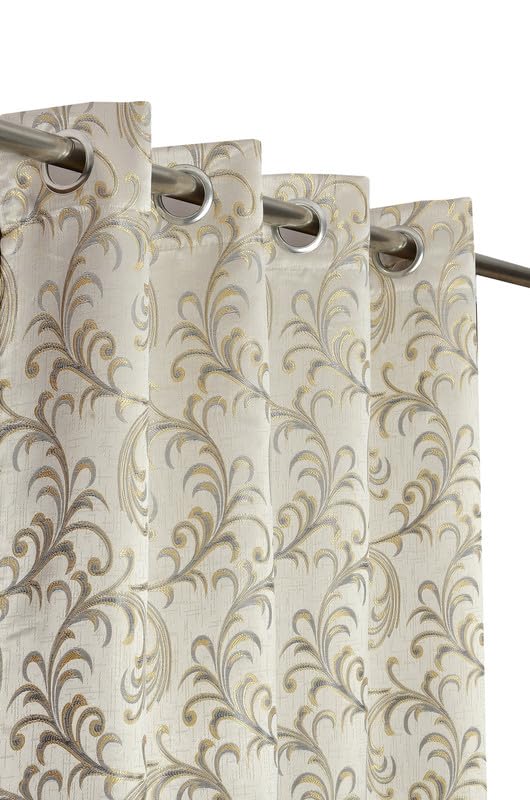 FABDRAPE Heavy Jacquard Fabric Luxury Looks Leef Design Room Darkening Curtains for Window 5 Feet, Grey, Single Piece (B0CR7QBFTL) Amazon Price History, Amazon Price Tracker