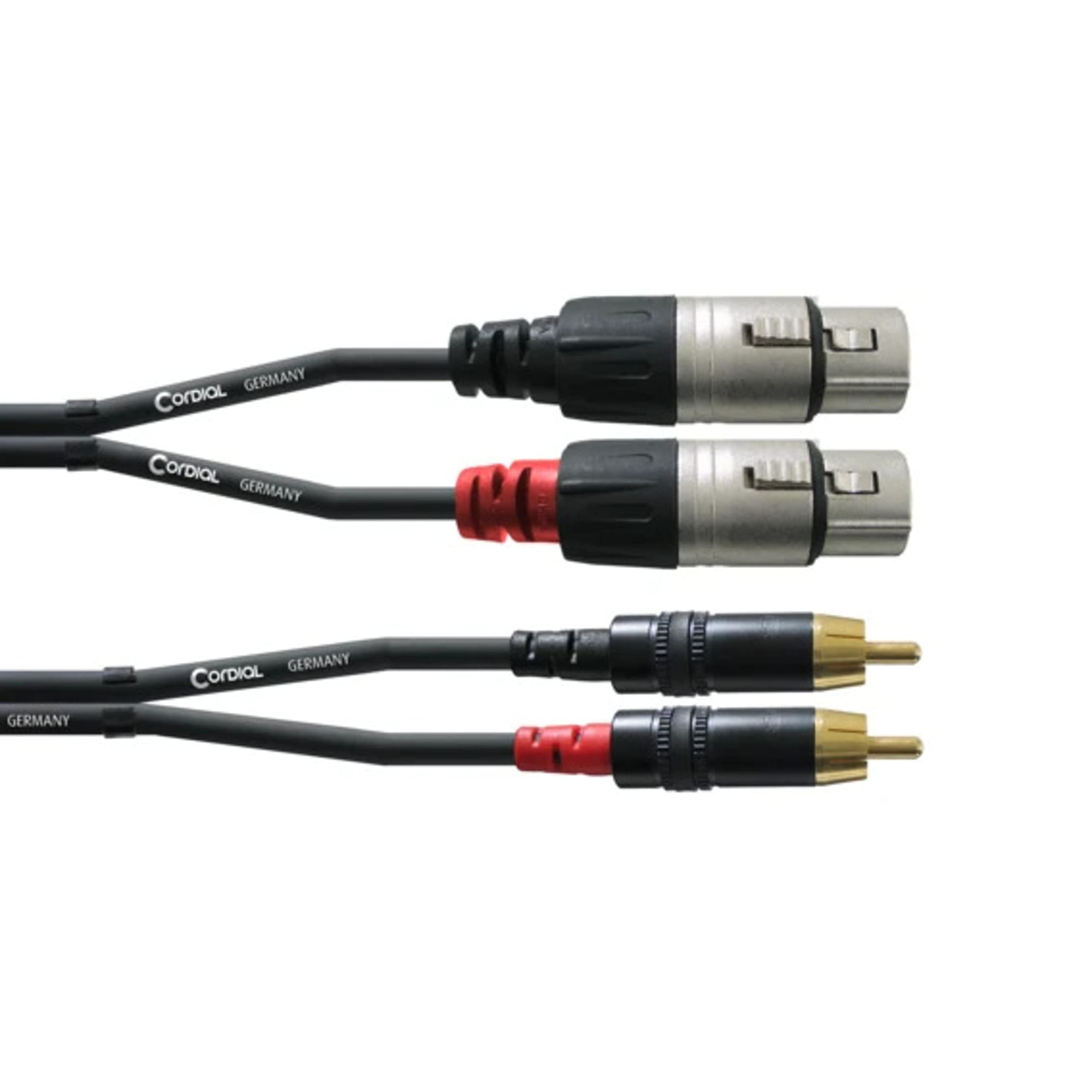 Cordial CFU 1.5 FC Audiokabel – XLR f zu Cinch (RCA), 1,5 m, REAN-Stecker