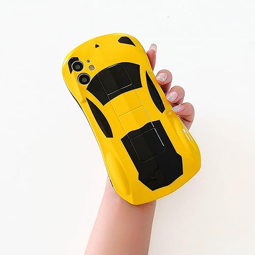 Miniatura 2 de Imcooerkez Funda 3D para iPhone 11 para niños y adolescentes, color amarillo brillante, a prueba de golpes, diseño fresco, funda de teléfono de