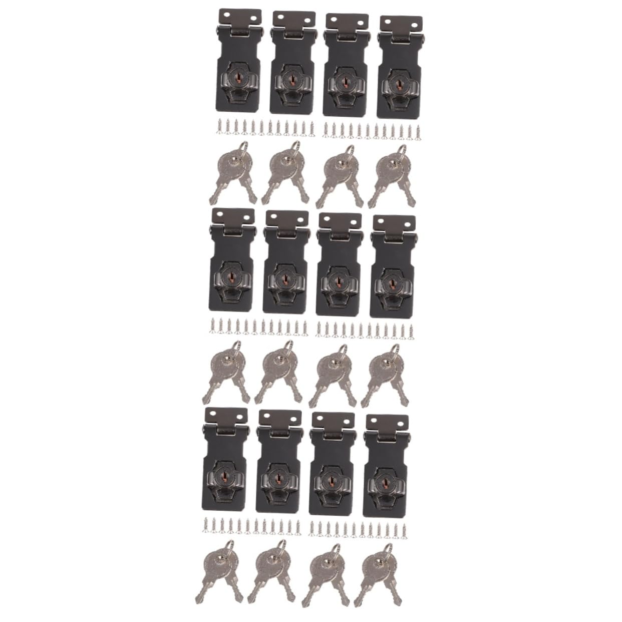 OSALADI 12 pcs 90 hasp Lock Wardrobe Cabinet Metal cabinets Door knob Key keyed Entry Door knob keyed Locking hasp Exterior Heavy Door Lock Zinc Alloy Security Lock Work Buckle Iron