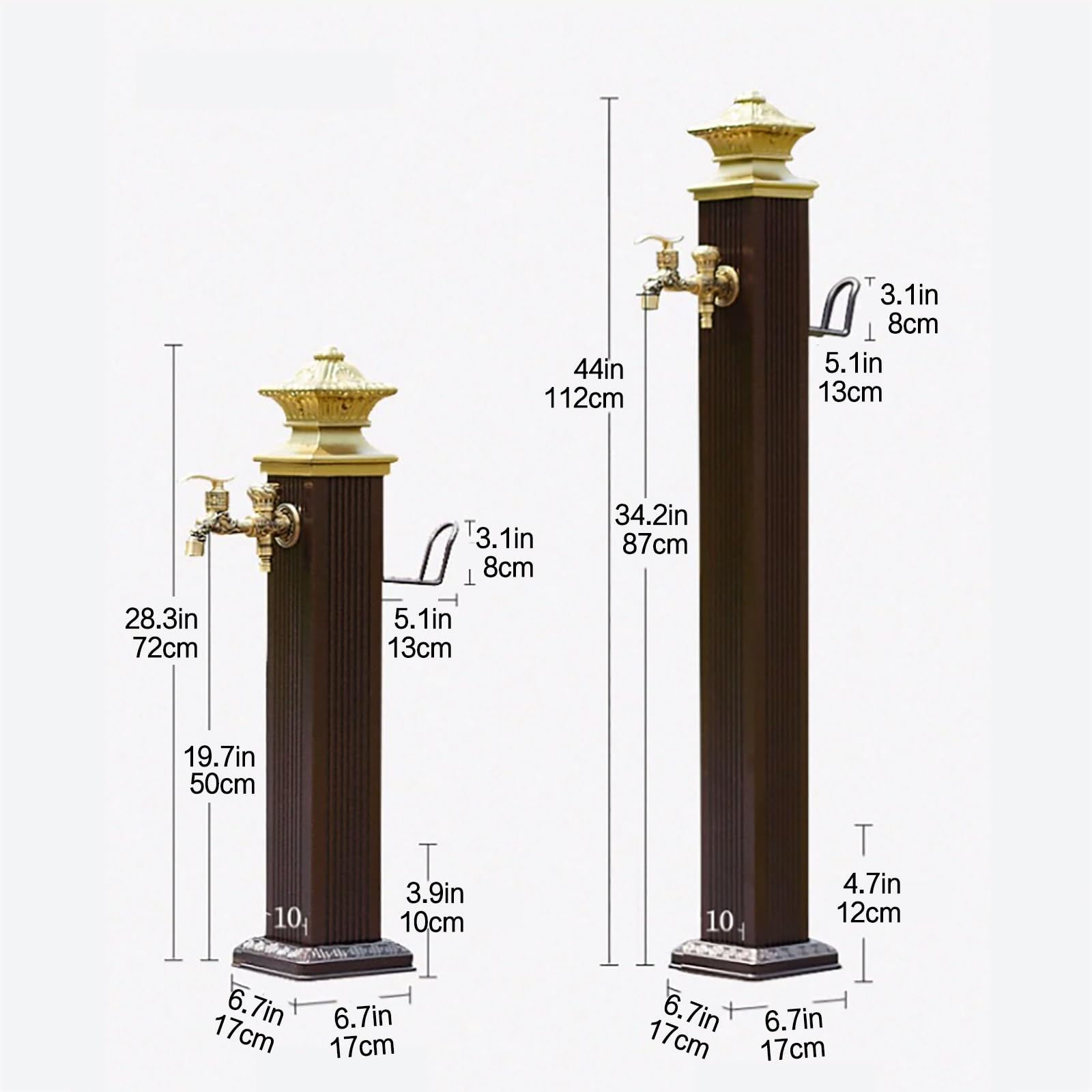Cilindro de acero inoxidable independiente para manguera de jardín con grifo de cobre completo de 1 pulgada, fuente de agua a prueba de heladas para aislamiento del jardín y protección contra heladas