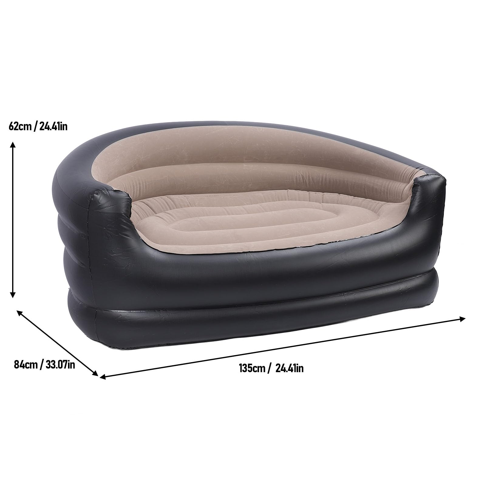 Silla de Salón de Dos Plazas Flodable Soplado para Adultos, sofá Inflable, Cómodo sofá de Aire Portátil con Parches de Reparación de 2 Piezas para Sala de Estar, Patio Trasero, Campamento (BLUE)