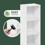 Furinno PASIR Book Shelf, 3-Tier Bookshelf, Bookcase with Open Shelves, 9 x 12 x 32, for Living Room, Bedroom, Home Office, White