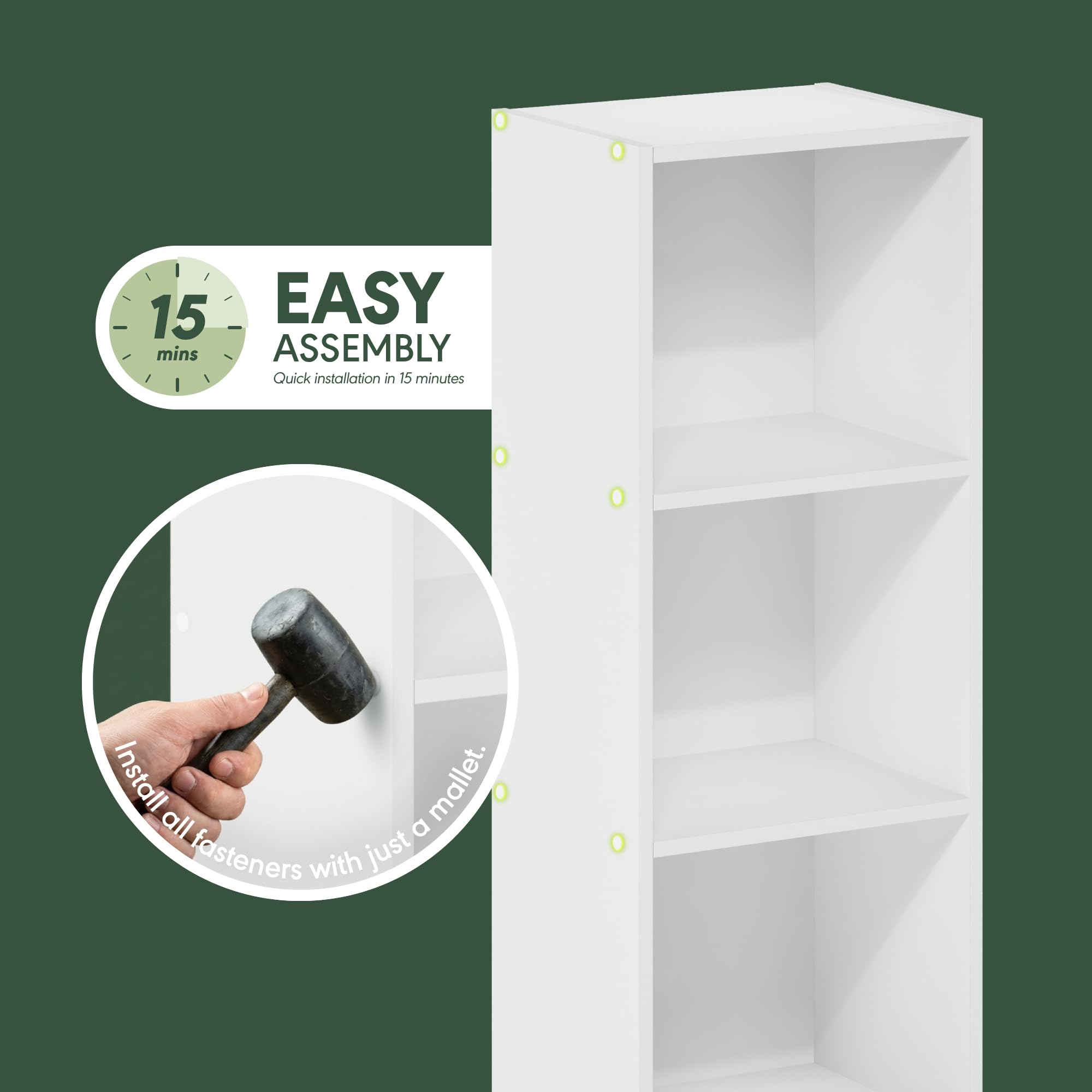 Amazon.com: Furinno Pasir 3-Tier No Tool Assembly Open Shelf