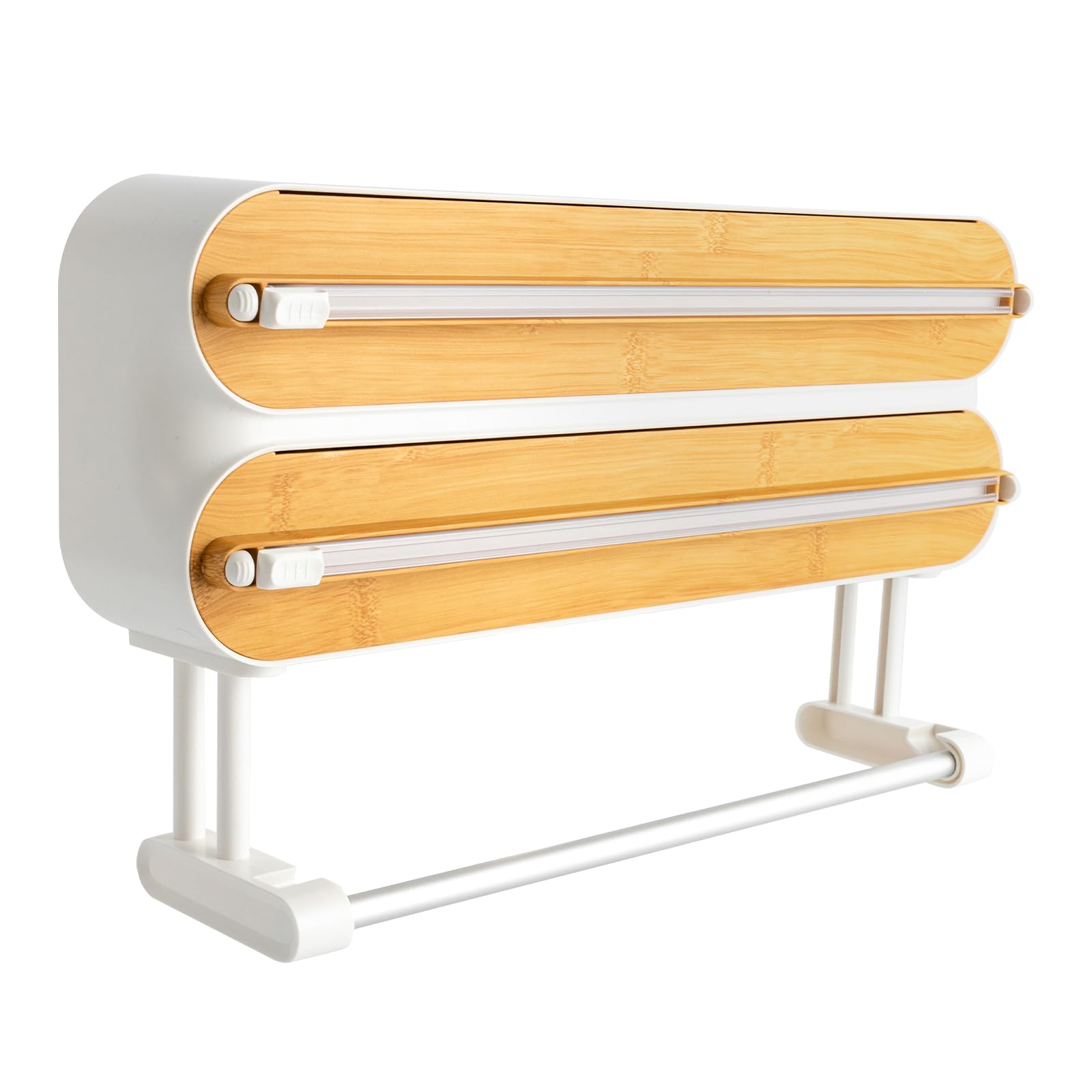 Dispenser 3 in 1 per cucina, frigorifero | Porta rotolo di carta da cucina, porta rotolo di carta da cucina, portarotolo da parete in alluminio