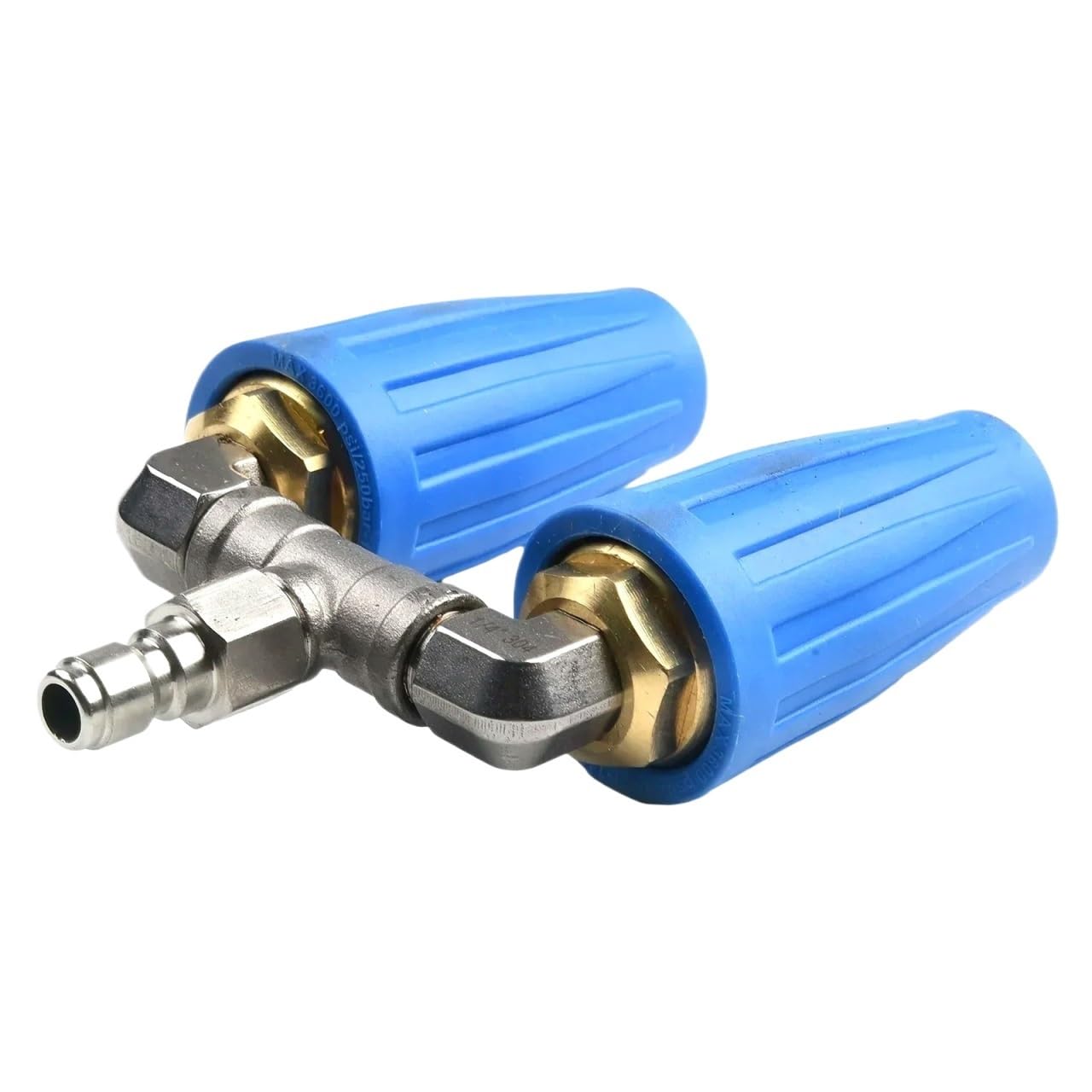Punta di spruzzo a doppio ugello da 1 pezz0 ad alta pressione da 1/4 pollici 4000PSI, ugello di ricambio 4-6GPM for strumento di pulizia del giardino(Blue)